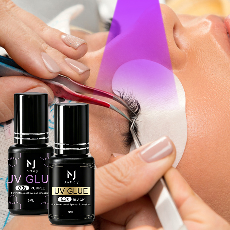 Eyelash Extension Glue For Sensitive Eyes - JOMAY Czarny Przezroczysty Fioletowy Klej do