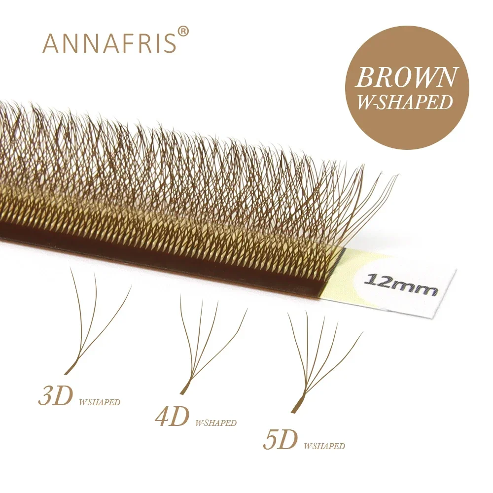 Eyelash Extensions Classic - ANNAFRIS Brown W Shape Lash Extensions